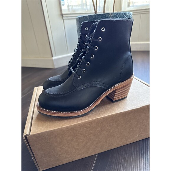 Red Wing Women’s Clara Leather Heeled Lace-Up Boots New In Box Sz 6.5 - Picture 3 of 6